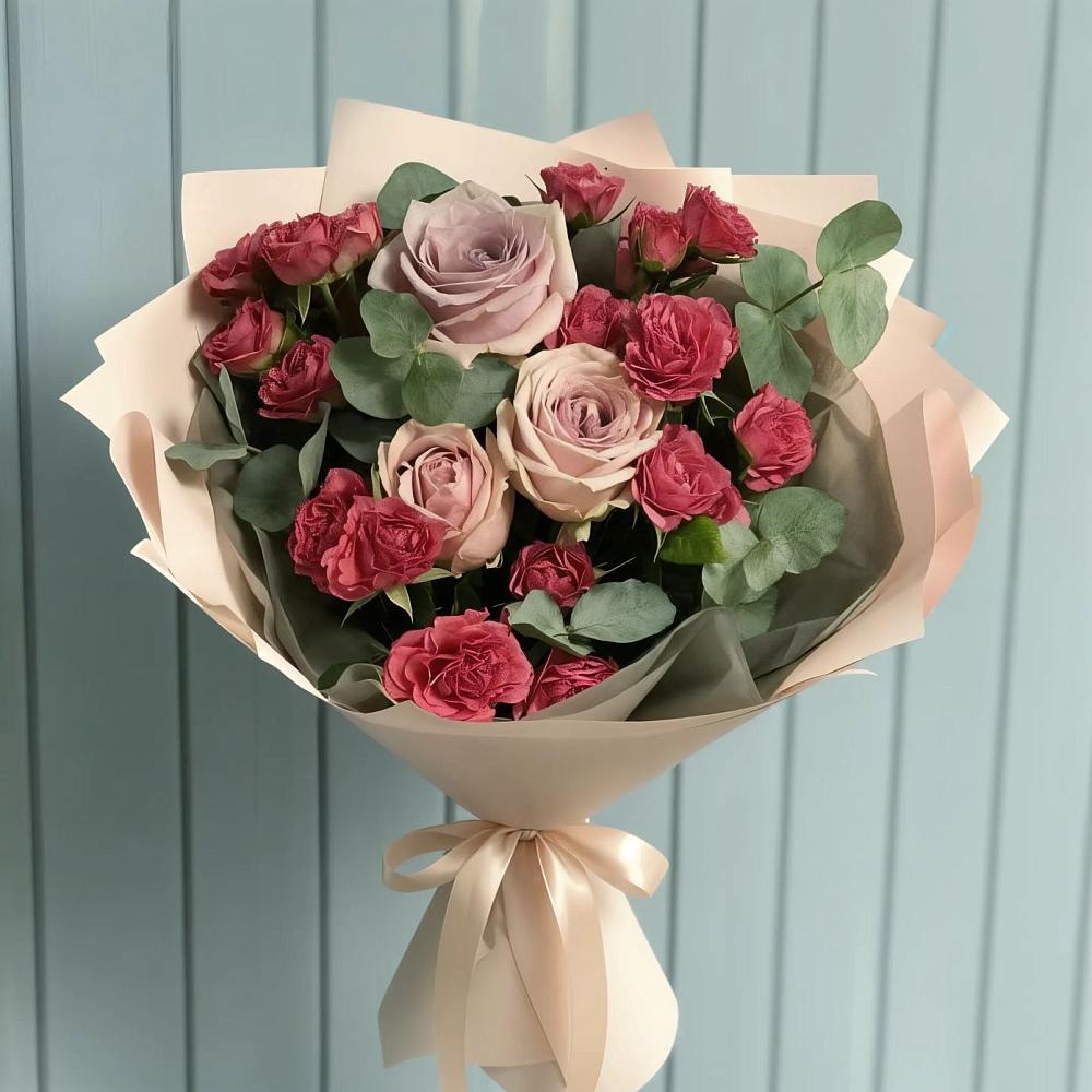 Букет цветов из: Гвоздики и Розы в Туголесский Бор