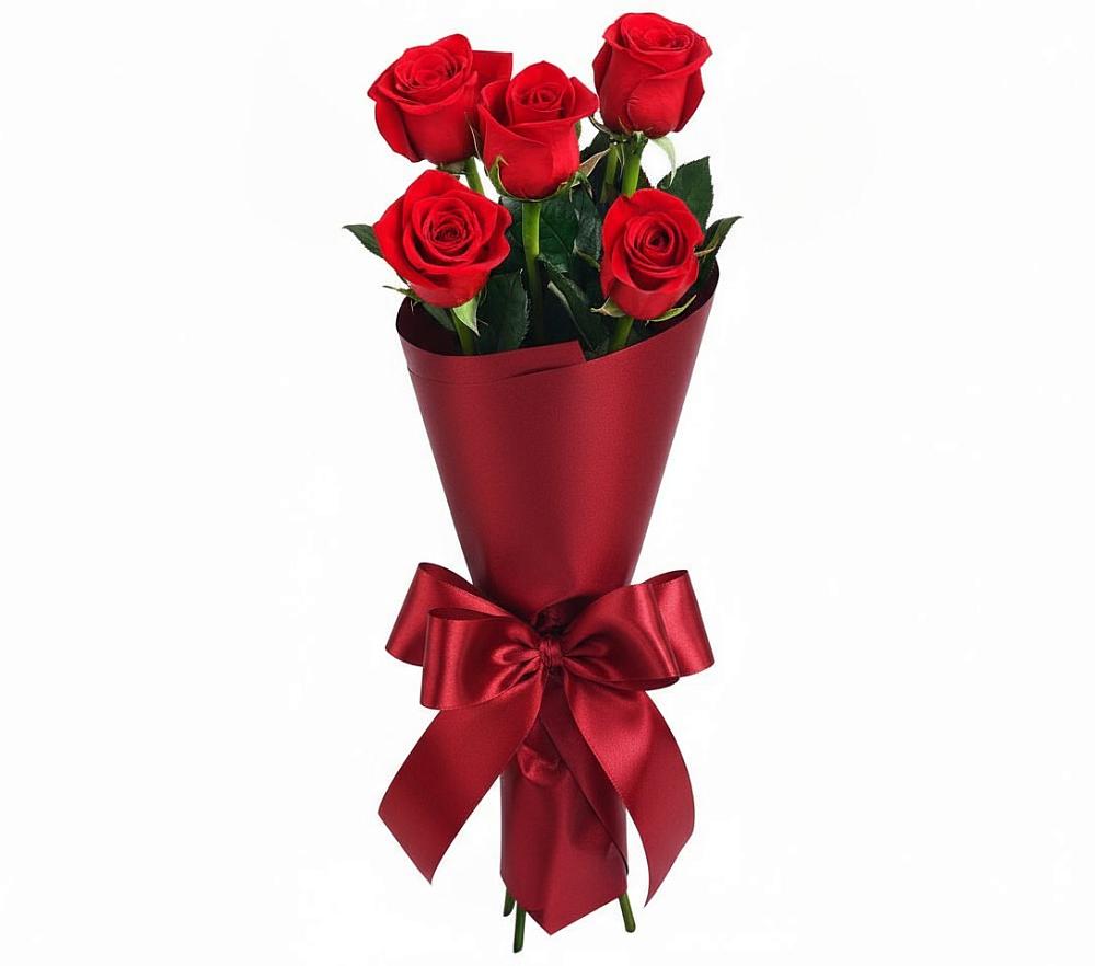 Букет 5 Красных роз Эдлесс Лав в Туголесский Бор
