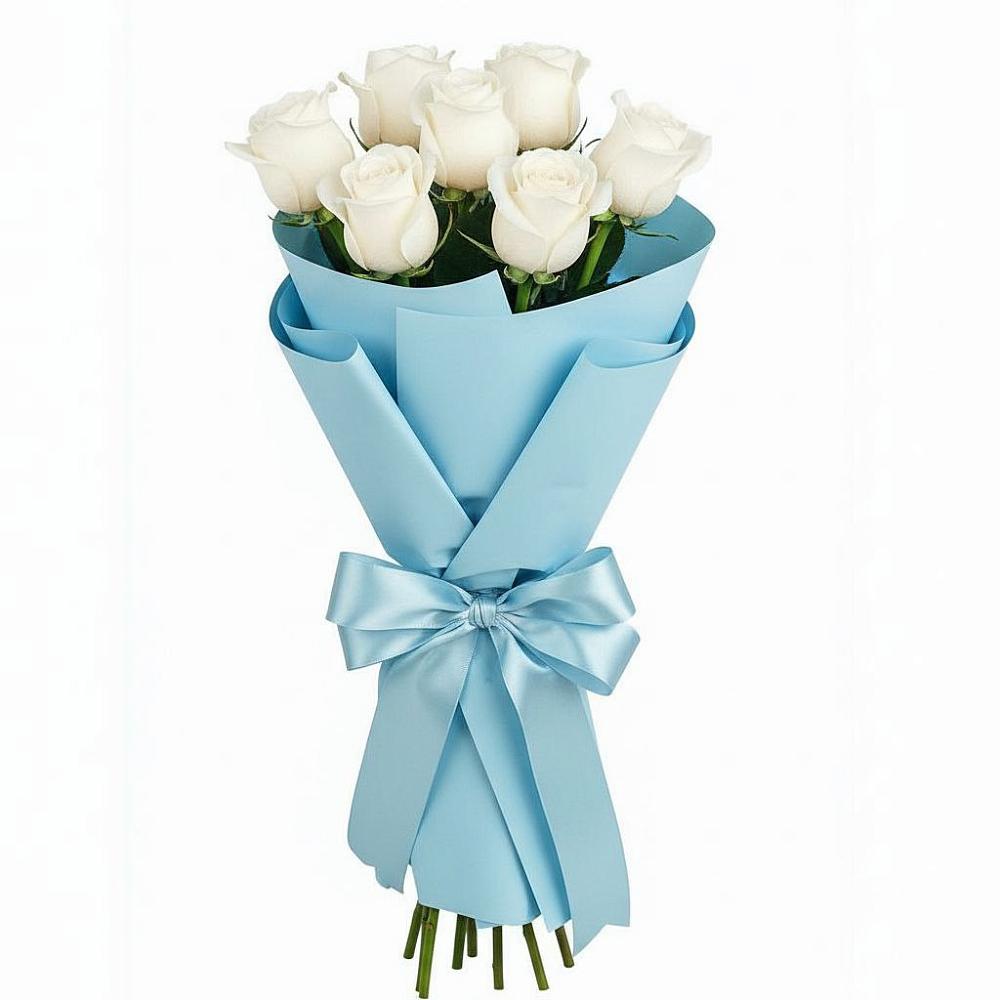 Букет 7 белых роз Проуд в Туголесский Бор