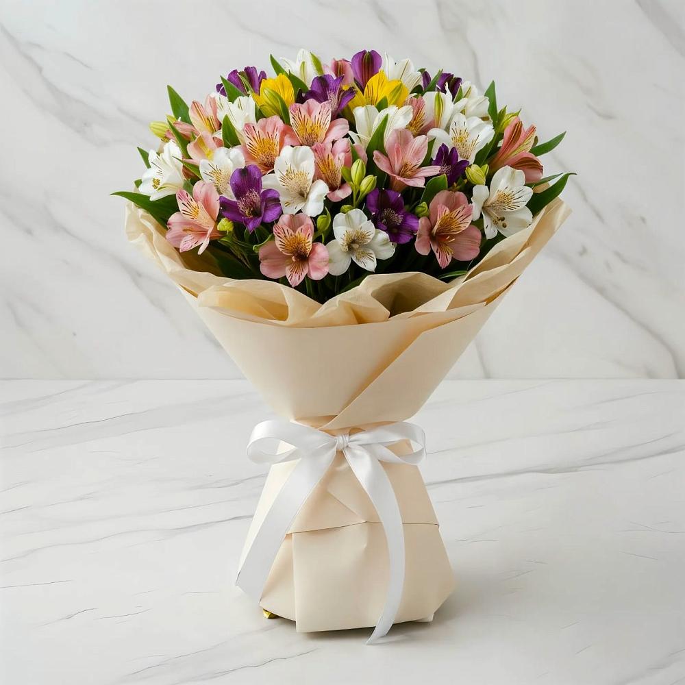 Букет цветов из: Альстромерии в Туголесский Бор