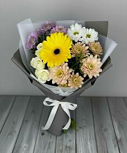 Букет цветов из:  Розы, Герберы и Хризантемы в Туголесский Бор