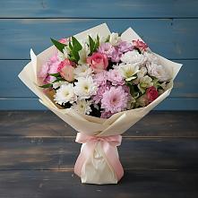 Букет цветов из:  Хризантемы, Альстромерии и Розы в Туголесский Бор