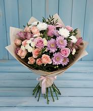 Букет цветов из:  Хризантемы, Розы и Альстромерии #REPLACE_PRED# Туголесский Бор
