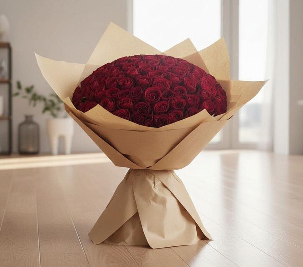 Букет 101 Красная роза в Туголесский Бор