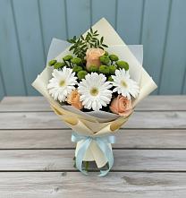 Букет цветов из:  Герберы, Розы и Хризантемы #REPLACE_PRED# Туголесский Бор