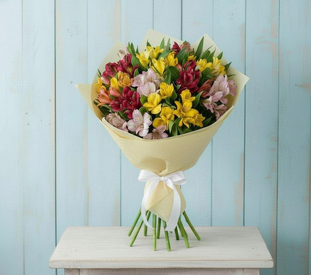 Букет цветов из: Альстромерии в Туголесский Бор