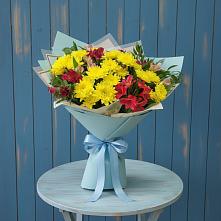 Букет цветов из:  Альстромерии и Хризантемы в Туголесский Бор