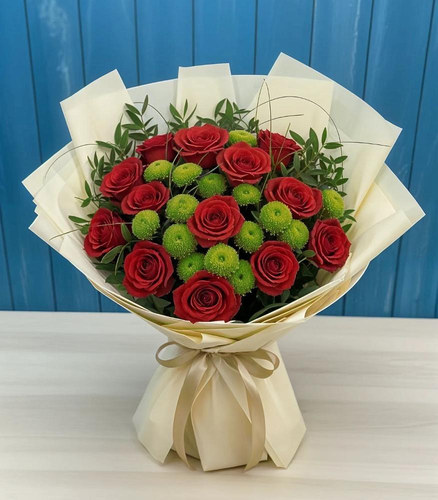 Букет цветов из: Розы и Хризантемы в Туголесский Бор