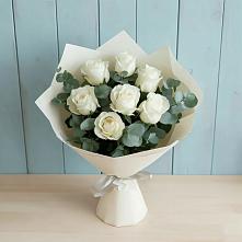 Букет Белые розы в Эвкалипте в Туголесский Бор
