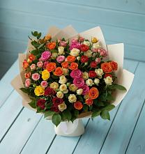Букет Микс из разноцветных кустовых роз #REPLACE_PRED# Туголесский Бор
